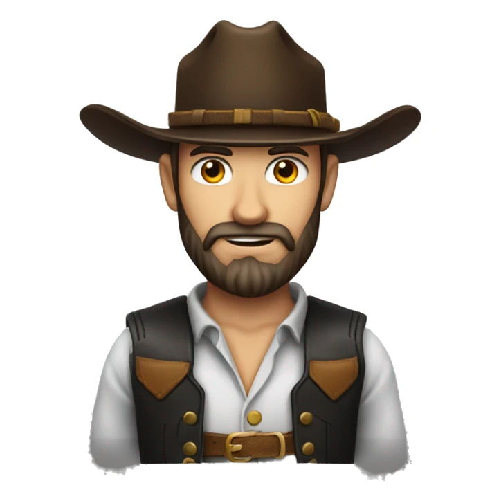 Cow boy chasseur de prime vêtu de noir avec barbe  sticker