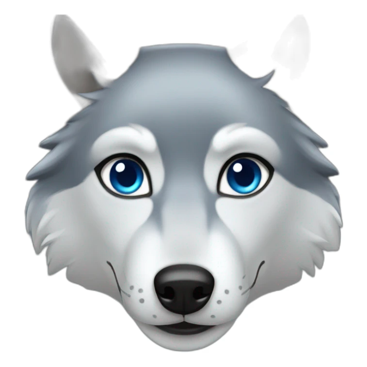 Female grey wolf blue eyes sticker