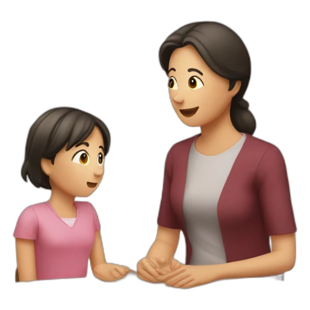 madre hija discutiendo misa altura sticker