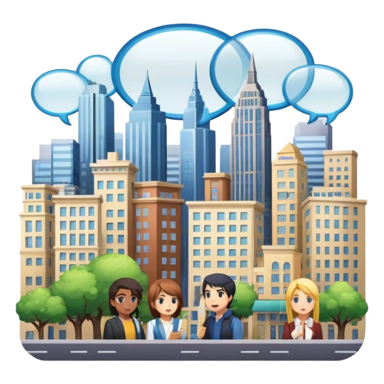 An icon representing a visual novel, inspired by games like 'One Day in London.' The design features a detailed cityscape with characters in dynamic poses, as if caught in a pivotal story moment. Speech bubbles and narrative text appear. Transparent background sticker