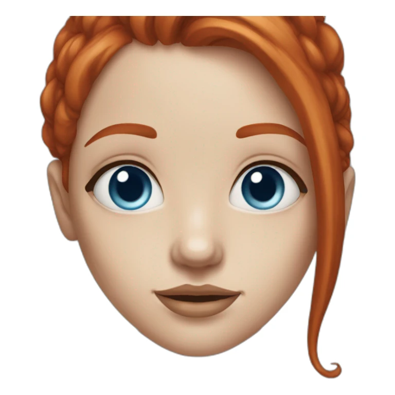redhead girl with septum piercing and blue eyes sticker
