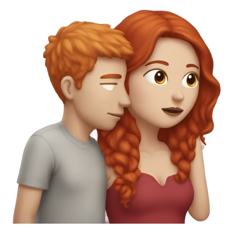 me kissing a red head girl sticker