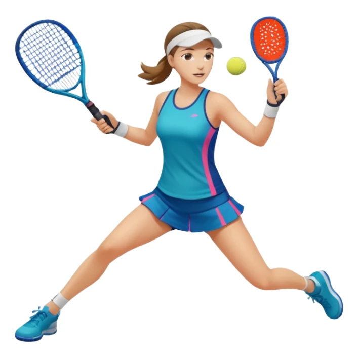 woman swinging padel racket, action motion, athletic wear sticker