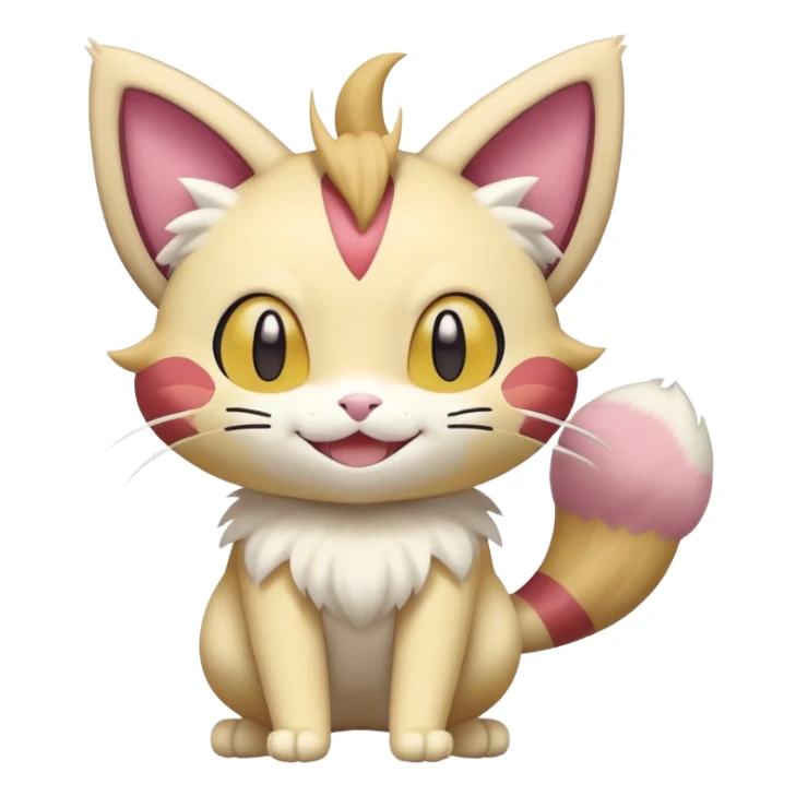 Meowth-Skitty-Pokémon-Fakémon-hybrid-creature (full body) sticker