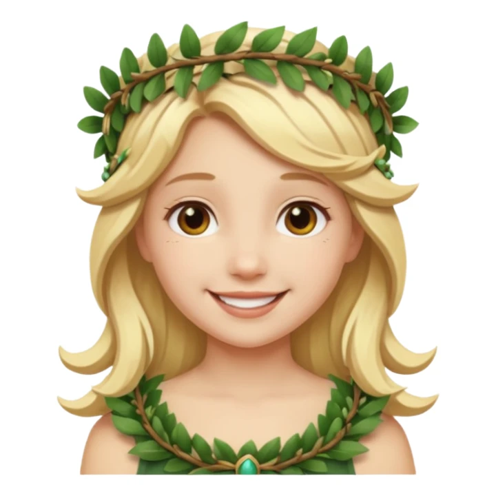 a blonde girl wearing laurel wreaths sticker
