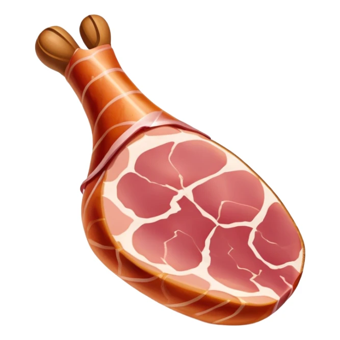 jamón-serrano-cinematic-realistic-jamón-serrano-dish-emoji,-depicted-as-a-prominent-leg-of-cured-ham-with-visible-marbling,-rendered-with-rich-textures-and-dynamic,-appetizing-lighting. sticker