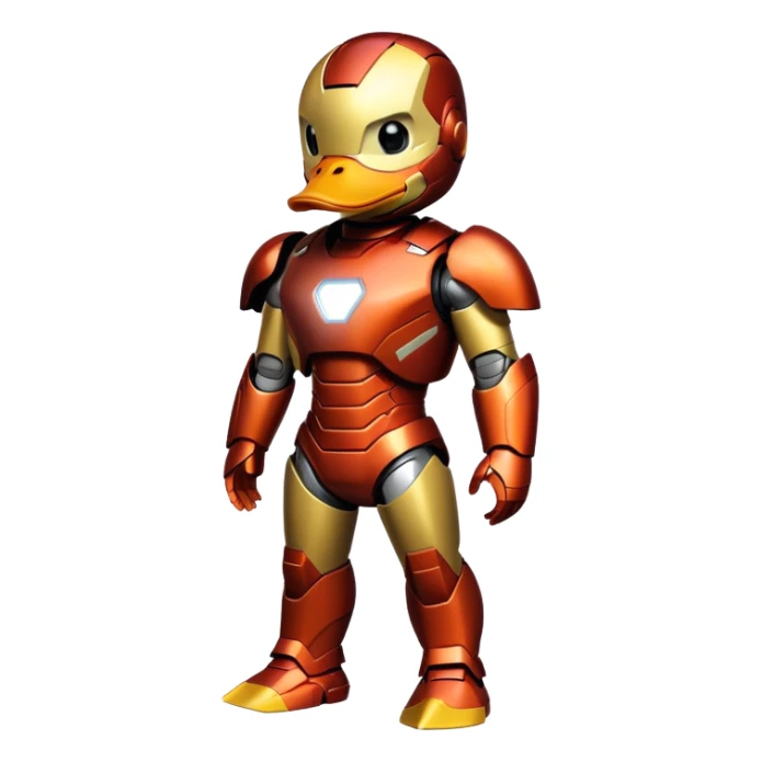 Duck in iron man costume  sticker