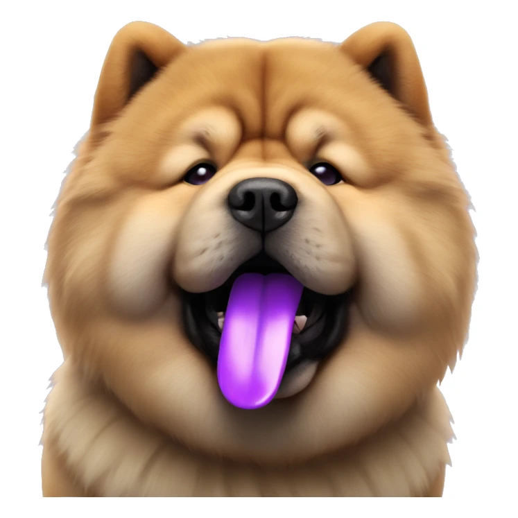 Chow chow with purple tongue, full-height, photorealistic 4k sticker