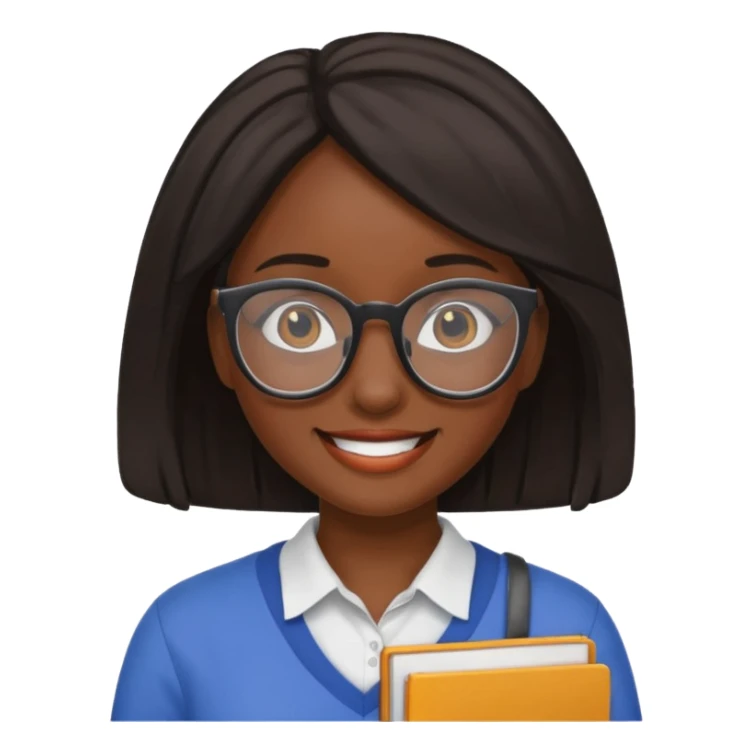 Black skinned female student sticker