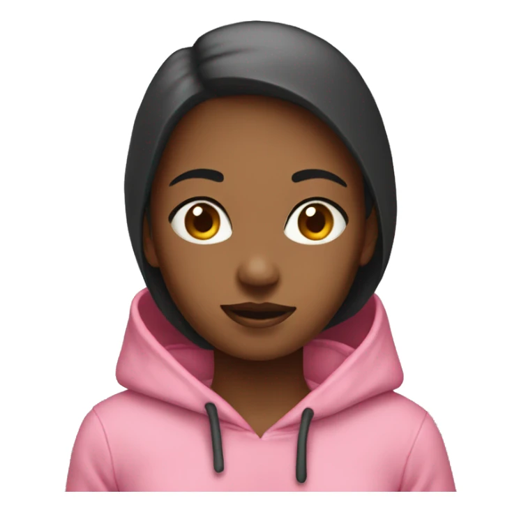 an girl is wearing an pink hoodie sticker