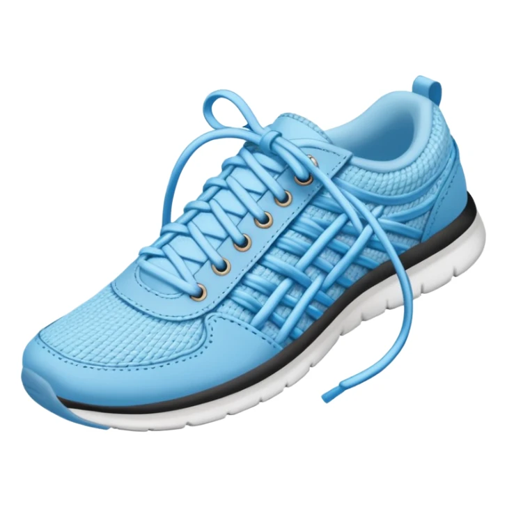 make an emoji of light blue shoe laces sticker