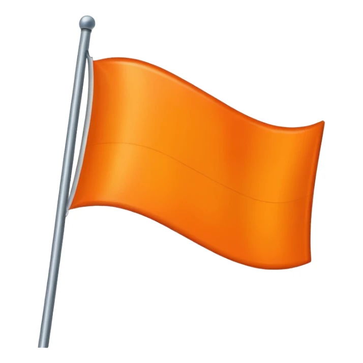 I want a flag  🚩🚩 like this but flag should be orange don't change shape just change color don't add eyes and smile sticker
