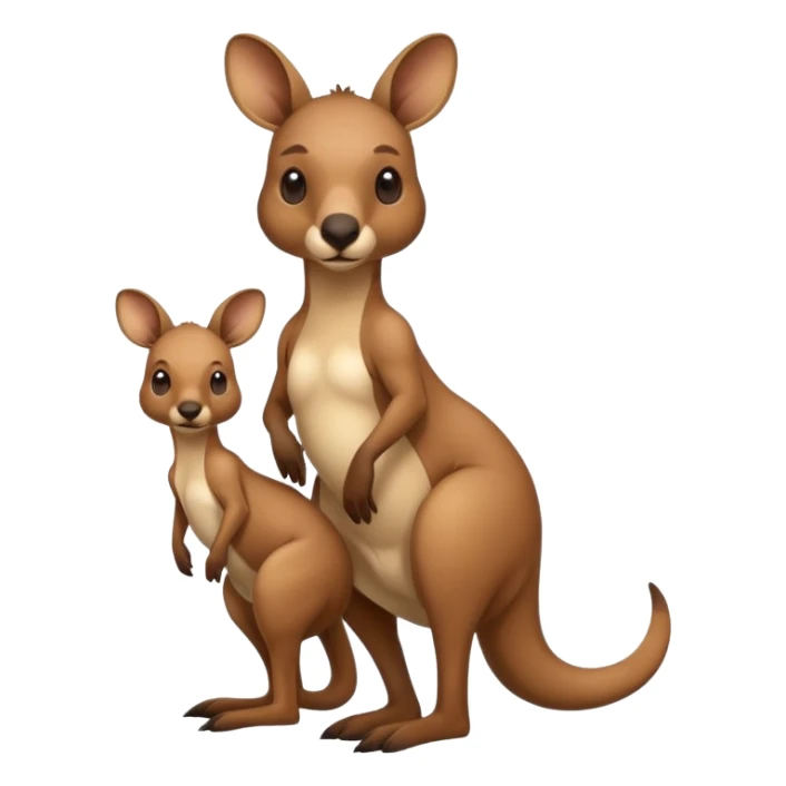 A kangaroo which has its baby kangaroo in its pouch(marsupium) sticker