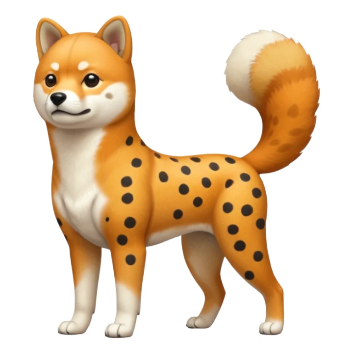 Cheetah-shiba-inu-hybrid, full body sticker