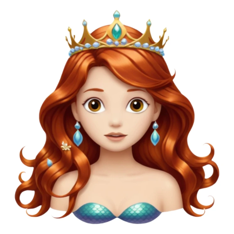 Mermaid with Shell Crown – Long flowing hair, shell tiar sticker