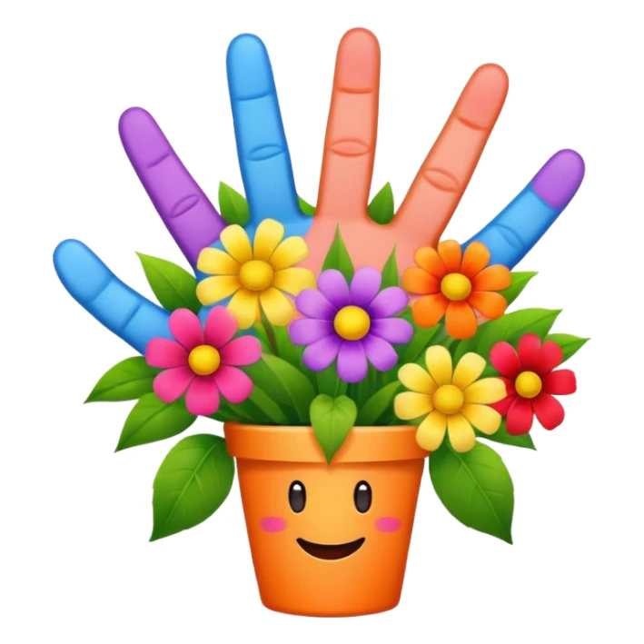 A bouquet of flowers with middle fingers replacing the flowers sticker