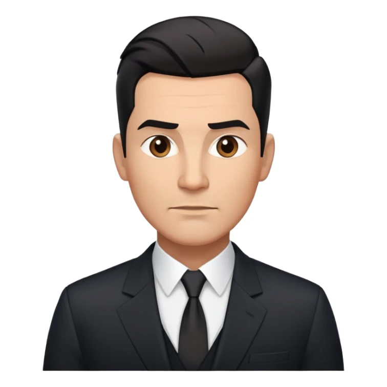 Good-looking robust man in his mid-40s with light brown skin tone, short slicked back straight black hair with fade haircut, strong square face, approachable TV host expression, black blazer left open showing white buttoned shirt sticker