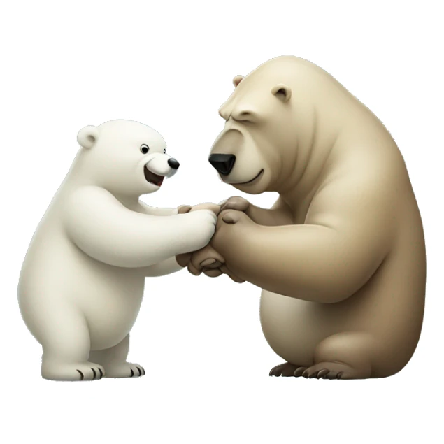 Walrus fist bumping a polar bear sticker
