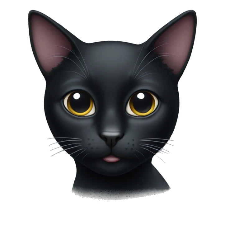 black cat with white spot on month and on the nose  sticker