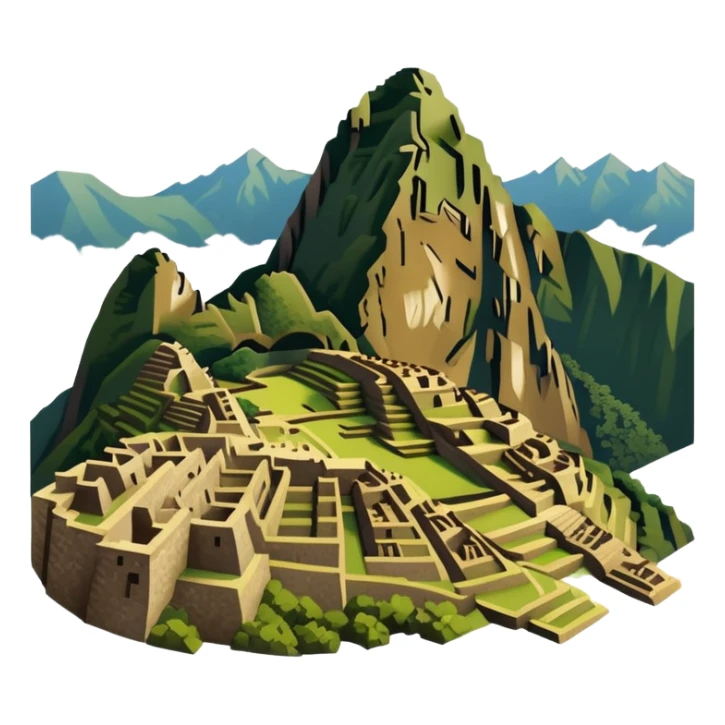 Machu Picchu with subdued earthy tones, not bright sticker