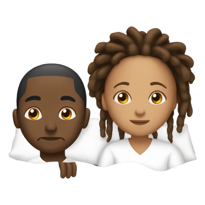 Black men and brown women with dreads laying in bed sticker
