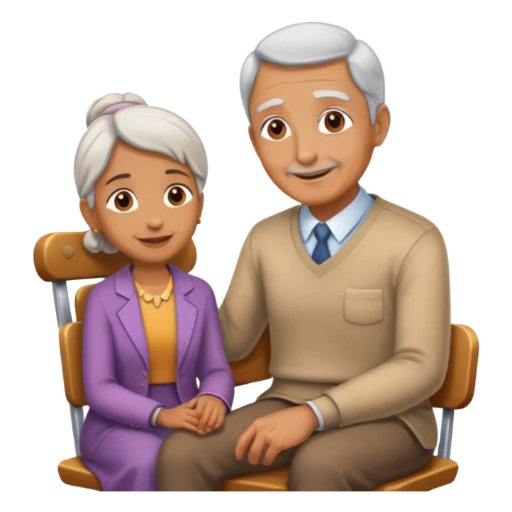 person offering a seat to an elder, kind and friendly sticker