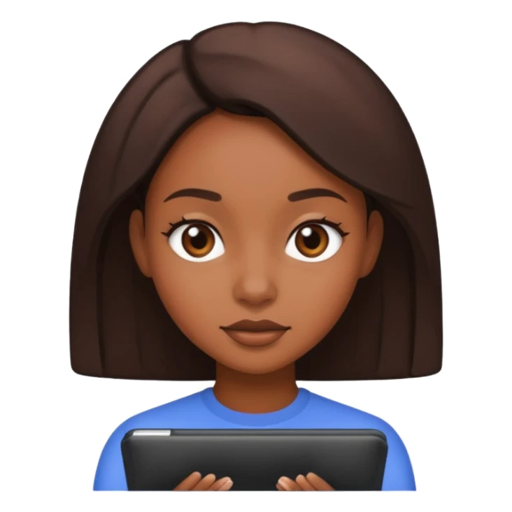 Black girl with a sleek presse sticker