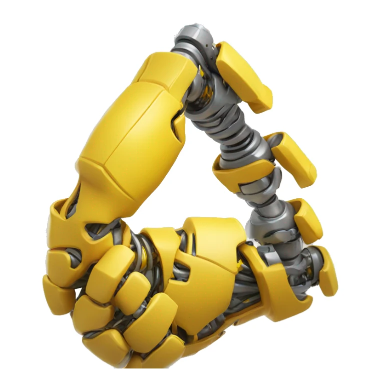 Flexing yellow mechanical cyborg bicep with shocks attached to arm sticker