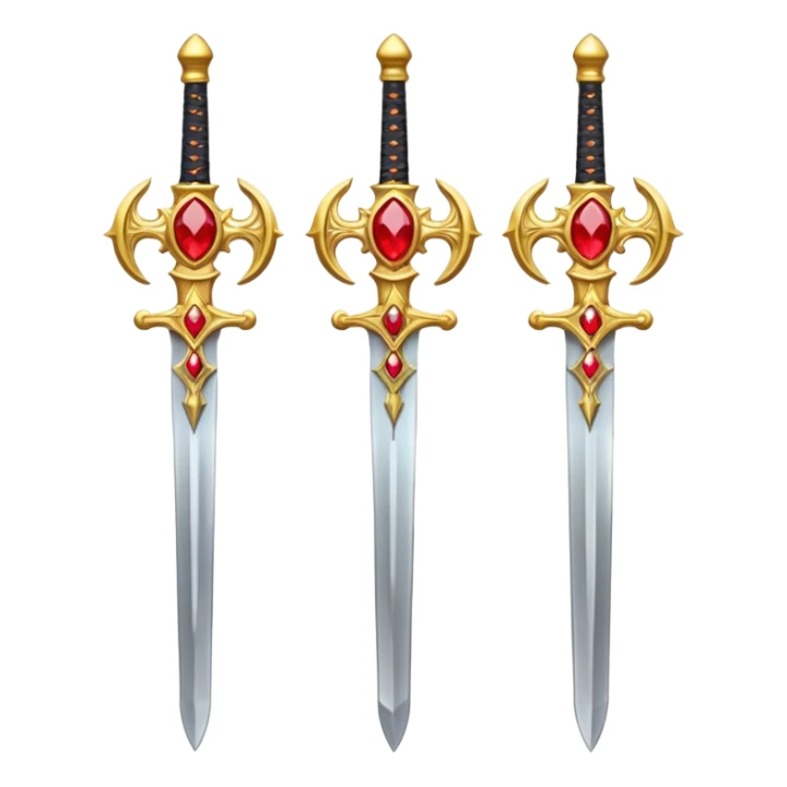 Golden royal swords with red gems sticker