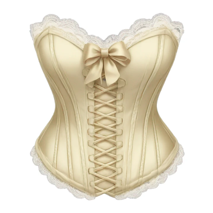 Gold ivory corset with lace and bow sticker
