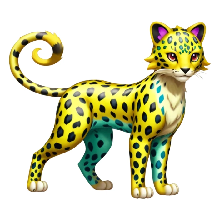 Shiny Elemental Exotic Colorful Liepard-Delcatty-Pokémon-Fakémon-hybrid-creature (full body) sticker