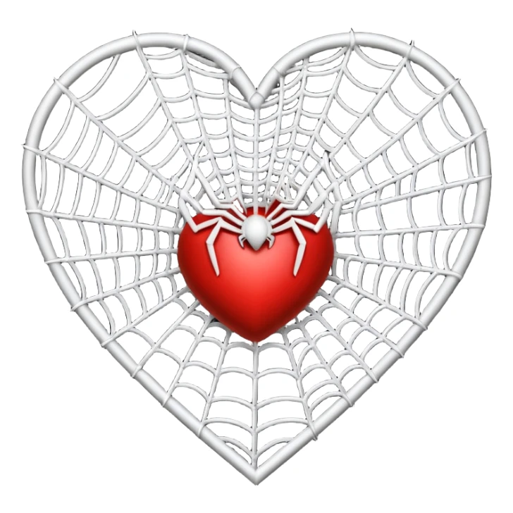 An heart emoji made up of SPIDER web sticker