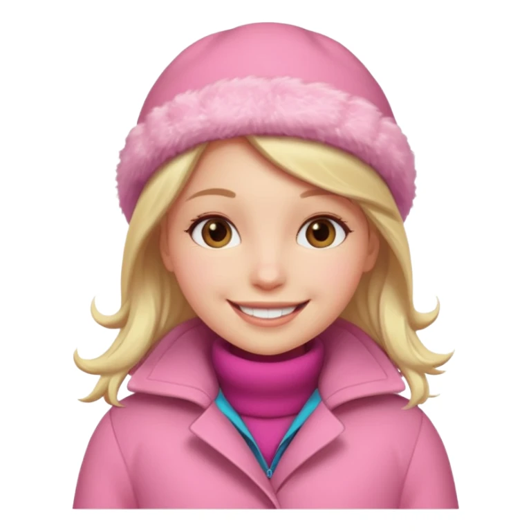 Girl wearing pink winter coat sticker