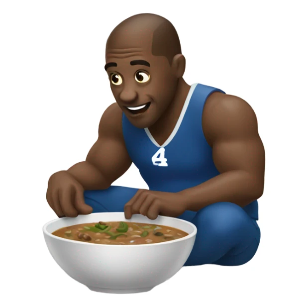 Man eating gumbo while watching football sticker