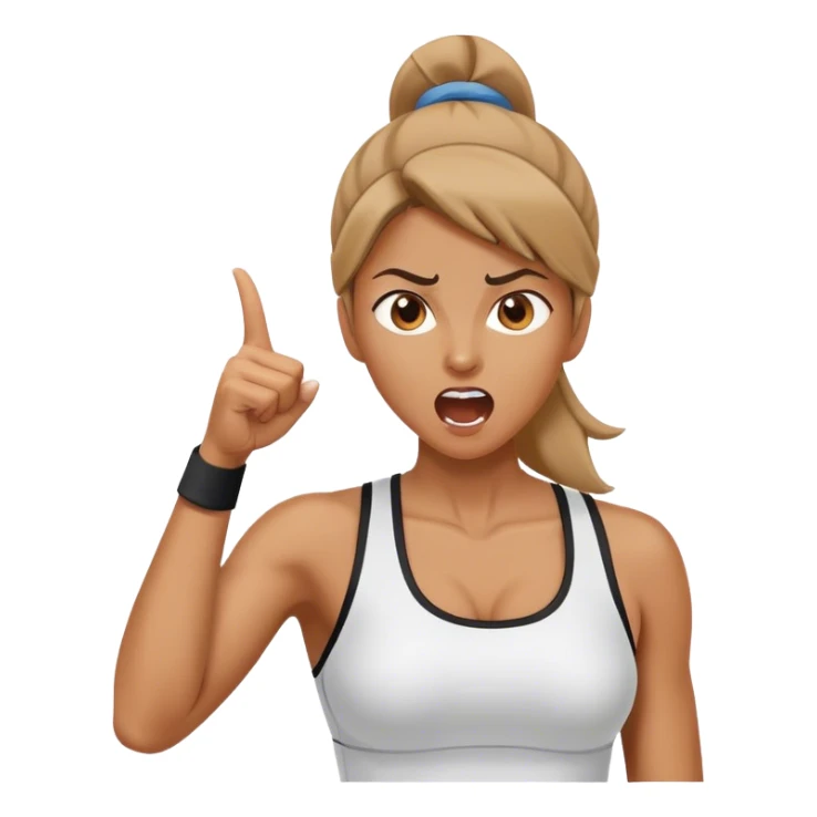 female sport coach pointing finger and yelling sticker