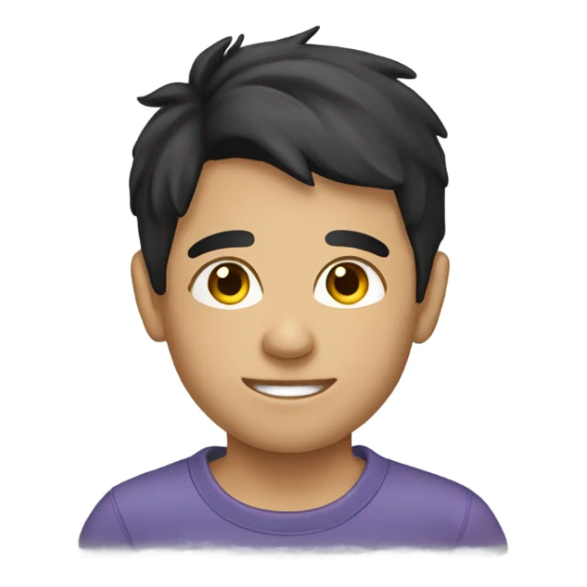 Boy short dark hair sweatshirt  sticker