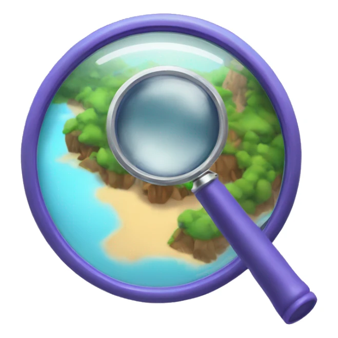 magnifying glass showing magical world sticker