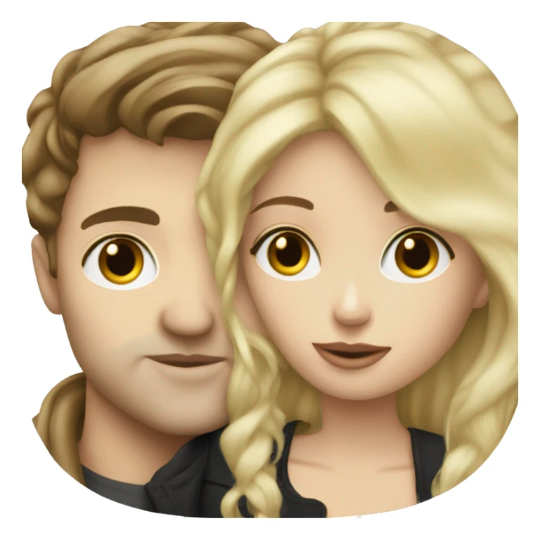 White brunette, kissing boy blonde sticker