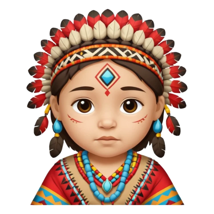 Indiozinho bebê meio branco. com características de índio roupinha de índio rosto também lindo bonitinho  sticker