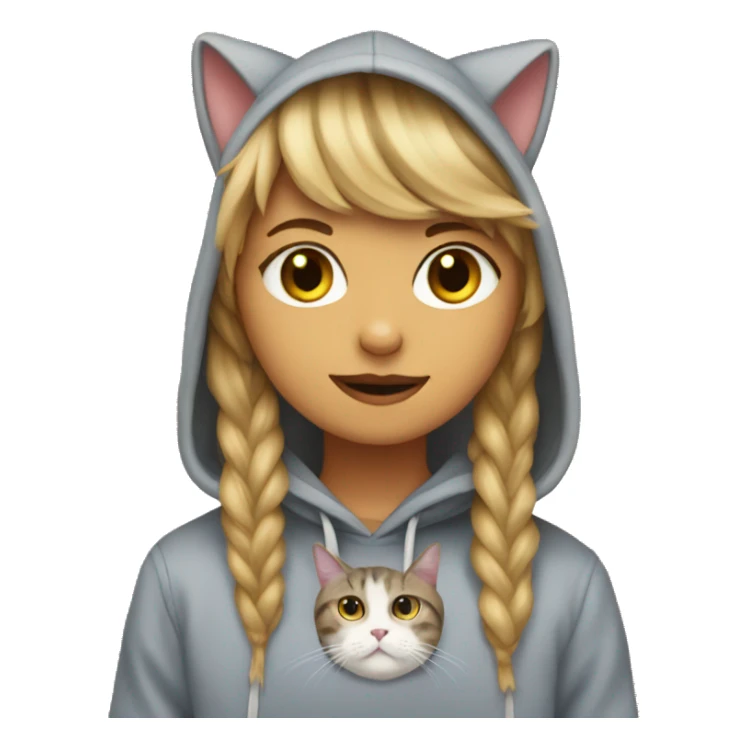 Cat wearing a Taylor swift hoodie sticker