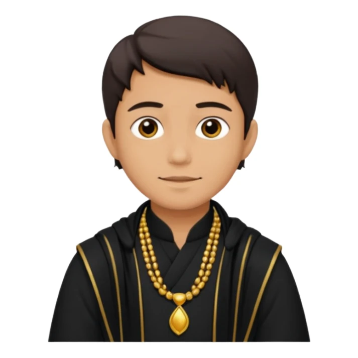 Ken wearing black kurta with shawl sticker