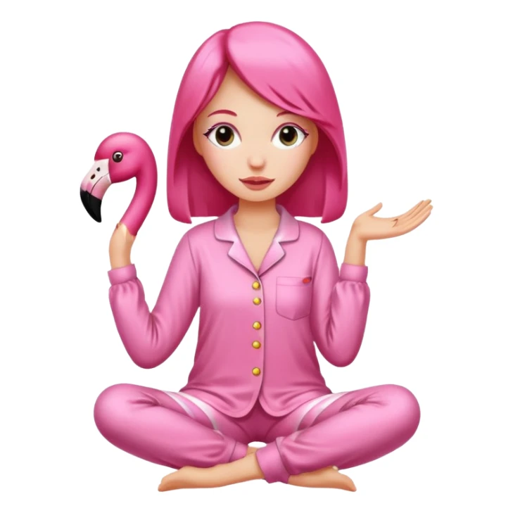 Women wearing flamingo pyjamas  sticker