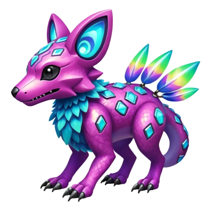  exotic colorful Protogen-Fakémon-Pokémon-Spectrobes-Digimon-Vernid-creature sticker