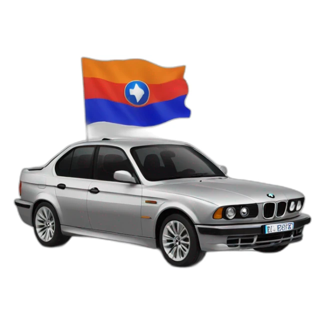BMW Car holding Armenian flag sticker