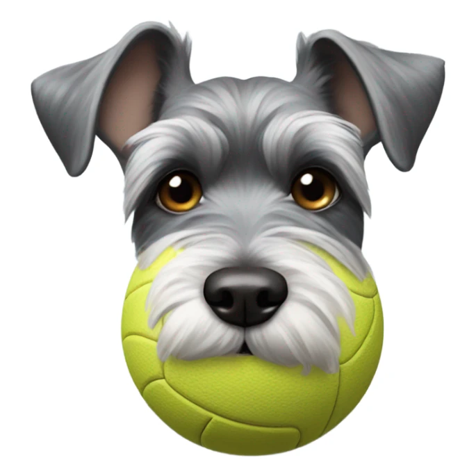 Schnauzer with a ball in its mouth   sticker