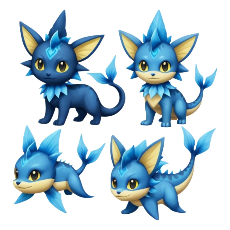Luxio-Luxray-Vaporeon-Dewott-fusion sticker