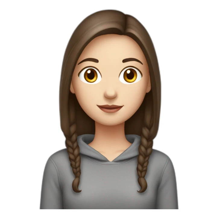 white girl with dark brown hair in red sweatshirt sticker