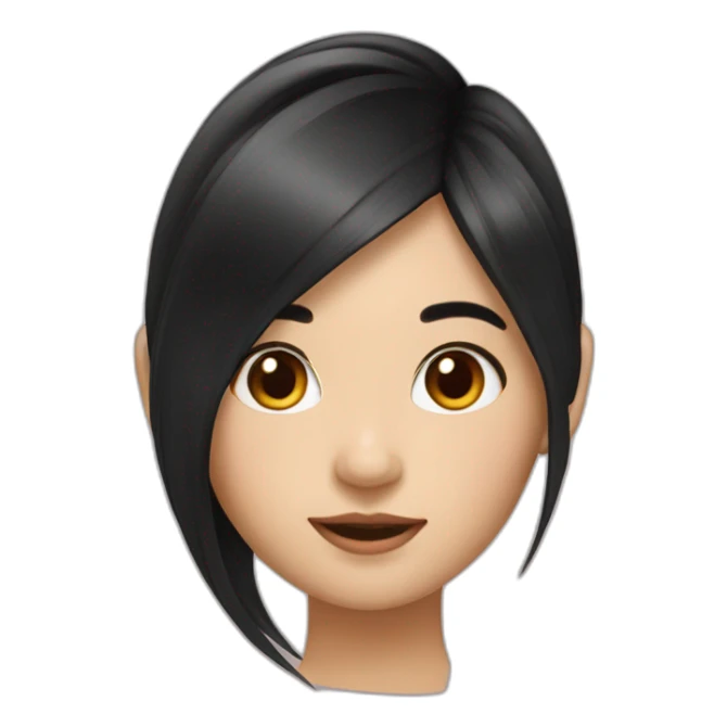 long black hair asian girl sticker