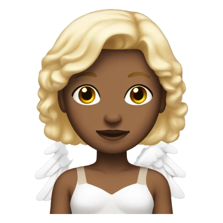 angel with tan-white skin tone and blonde hair  sticker