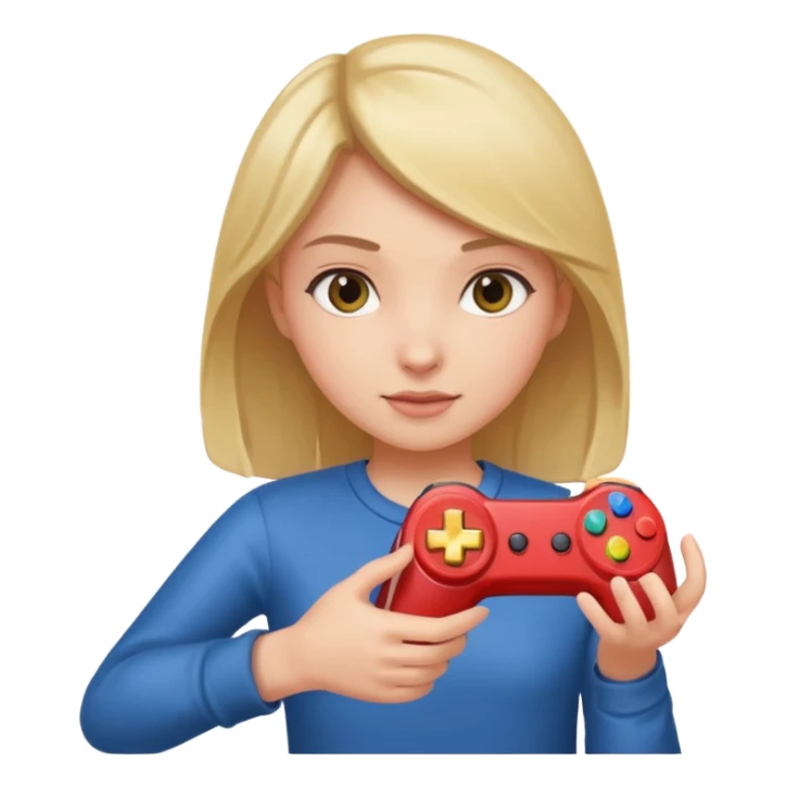 Girl grabbing joystick sticker